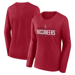 Tampa Bay Buccaneers Women's Plus Size Foiled Play Long Sleeve T-Shirt Red - Fanatics