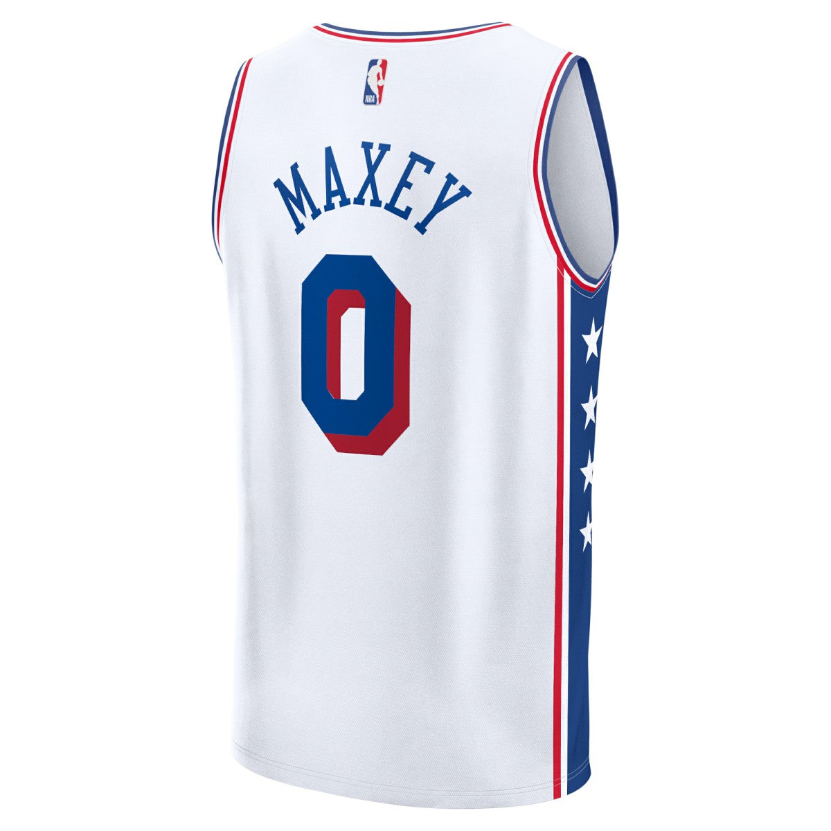 Tyrese Maxey Philadelphia 76ers Fast Break Replica Player Jersey - Association Edition - White | NBA Jerseys