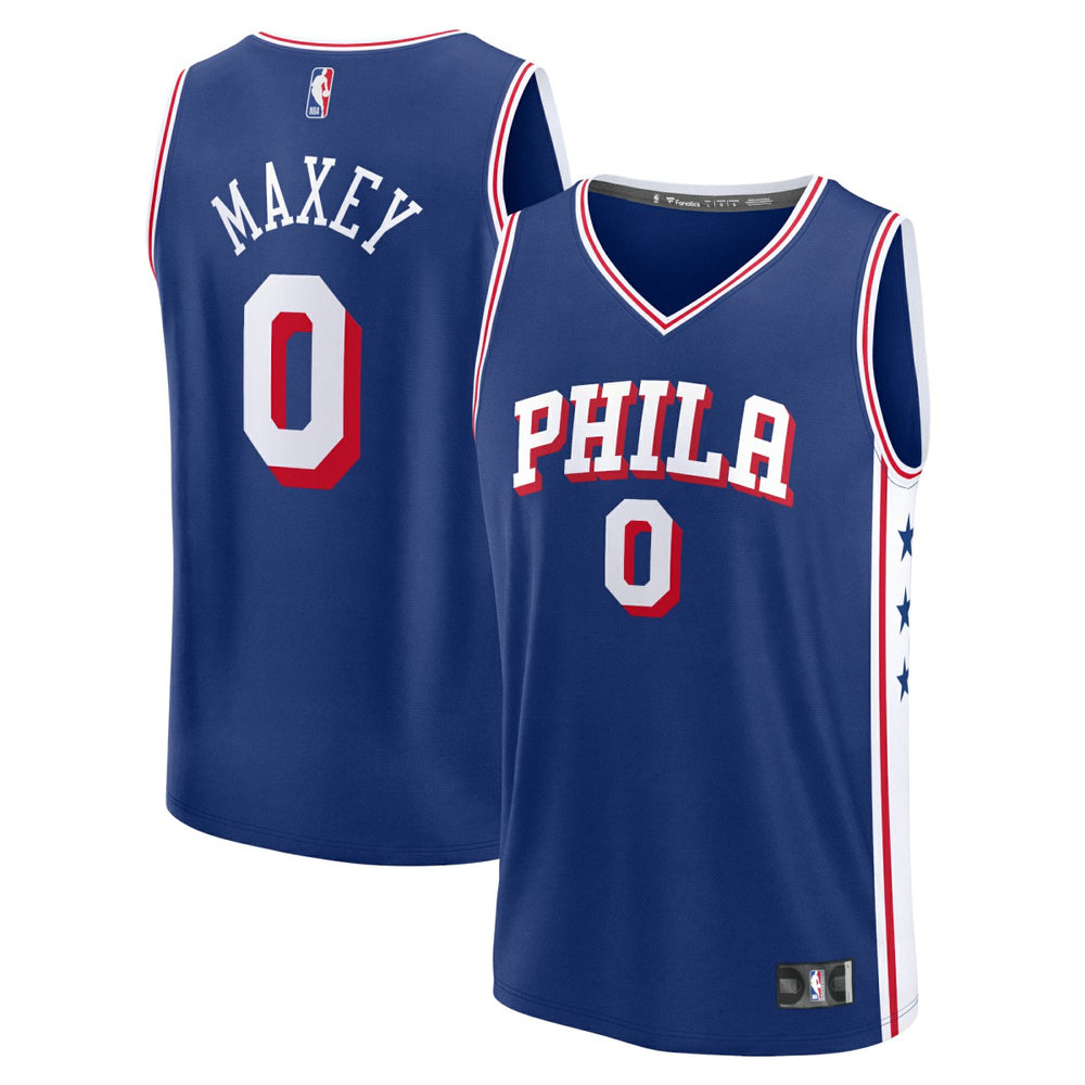 Fanatics - Tyrese Maxey Philadelphia 76ers Fast Break Replica Jersey - Icon Edition - Royal