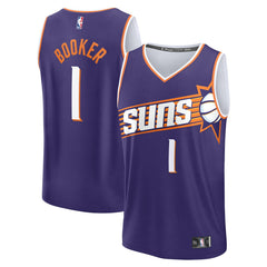 Fanatics - Devin Booker Phoenix Suns Fast Break Replica Jersey - Icon Edition - Purple