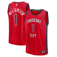 Fanatics - Zion Williamson New Orleans Pelicans Fast Break Replica Player Jersey - Statement Edition - Red
