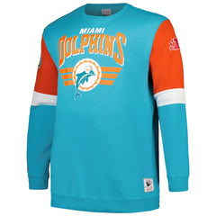 Miami Dolphins Big & Tall Fleece Pullover Sweatshirt Aqua - Mitchell & Ness