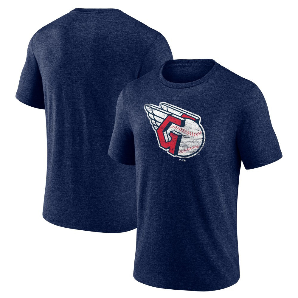 Cleveland Guardians Official Logo Tri-Blend T-Shirt On Sale