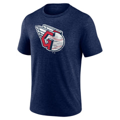 Cleveland Guardians Official Logo Tri-Blend T-Shirt On Sale