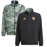 Adidas Manchester United x Stone Roses Originals Youth 2023/24 Reversible Anthem Full-Zip Jacket - Black