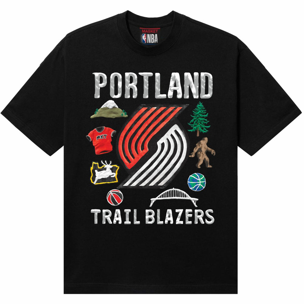 NBA - Portland Trail Blazers NBA x MARKET Unisex Claymation T-Shirt - Black