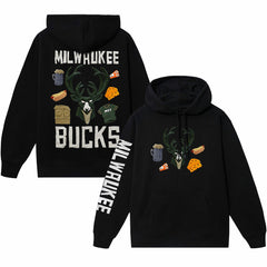 NBA - Milwaukee Bucks NBA x MARKET Unisex Claymation Pullover Hoodie - Black