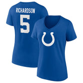 Anthony Richardson Indianapolis Colts Women's Icon Name & Number V-Neck T-Shirt Royal - Fanatics