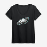 Philadelphia Eagles Logo Athletic Women's Primary Logo V-Neck T-Shirt Black - NFL