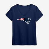 New England Patriots Logo Athletic Women's Primary Logo V-Neck T-Shirt Navy - NFL