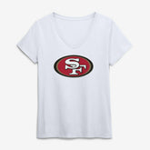 San Francisco 49ers Logo Athletic Women's Primary Logo V-Neck T-Shirt White - NFL