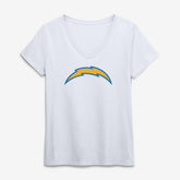 Los Angeles Chargers Logo Athletic Women's Primary Logo V-Neck T-Shirt White - NFL