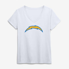 Los Angeles Chargers Logo Athletic Women's Primary Logo V-Neck T-Shirt White - NFL