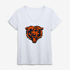 Chicago Bears Logo Athletic Women's Primary Logo V-Neck T-Shirt White - NFL
