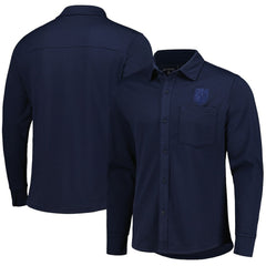 USMNT Antigua Streamer Diamond Button-Up Shacket - Navy