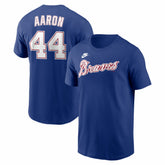Hank Aaron Atlanta Braves Nike Cooperstown Collection Name & Number T-Shirt On Sale
