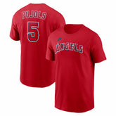 Albert Pujols Los Angeles Angels Nike Cooperstown Collection Name & Number T-Shirt for sale