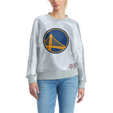NBA - Golden State Warriors Tommy Jeans Women's Tracy Pullover Sweatshirt - Silver