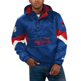 NBA - Philadelphia 76ers Starter Force Play Satin Hoodie Half-Zip Jacket - Royal