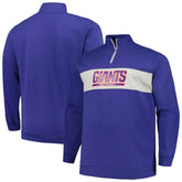New York Giants Profile Big & Tall Fleece Quarter-Zip Jacket Royal - NFL