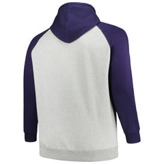 Dallas Cowboys Profile Big & Tall Favorite Arch Throwback Raglan Pullover Hoodie Heather Gray/Navy - NFL