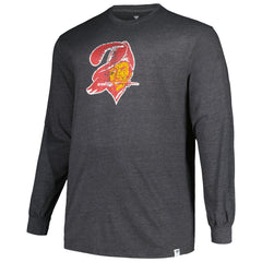 Tampa Bay Buccaneers Profile Big & Tall Throwback Long Sleeve T-Shirt Heather Charcoal - NFL