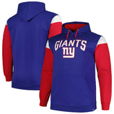 New York Giants Profile Big & Tall Trench Battle Pullover Hoodie Royal - NFL