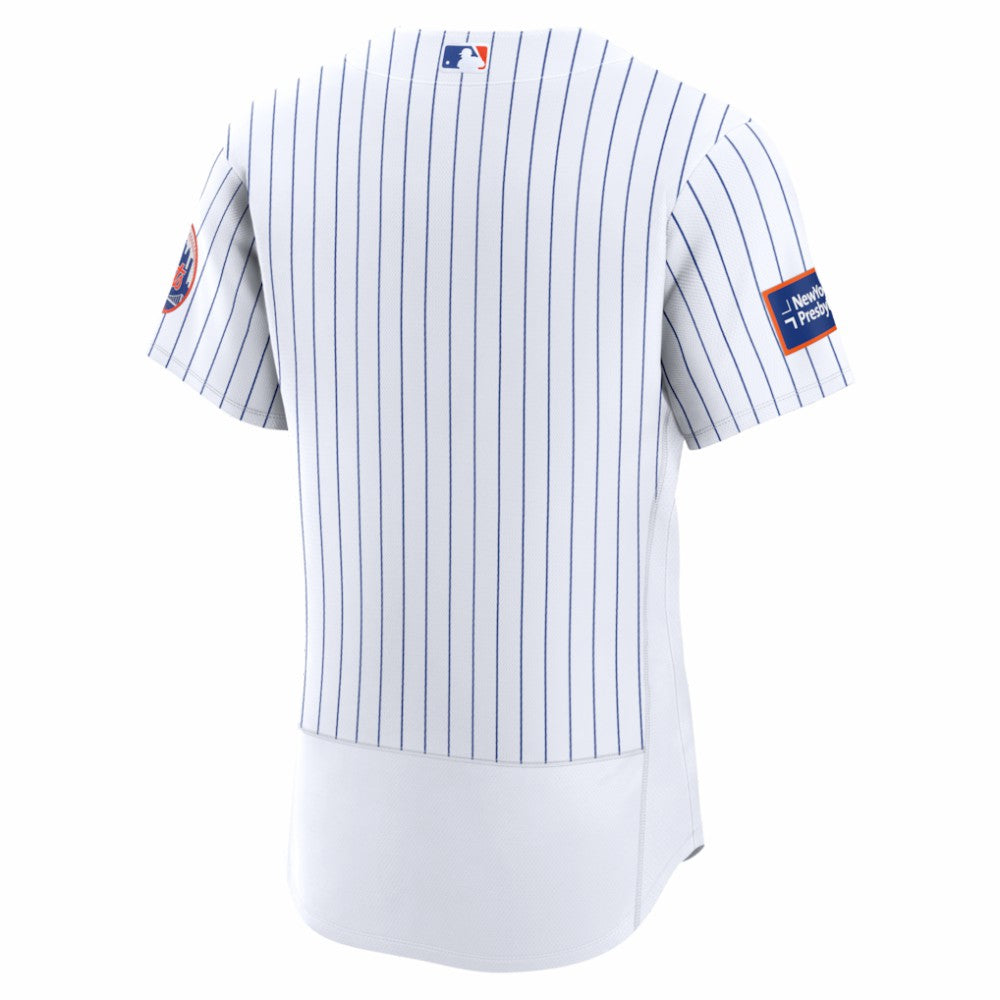 New York Mets Nike Home Sponsor Patch Authentic Jersey - White | MLB Jerseys
