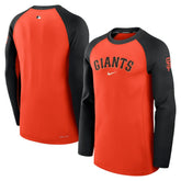 San Francisco Giants Nike Authentic Collection Game Time Dri-FIT Raglan Long Sleeve T-Shirt - Orange/Black for sale