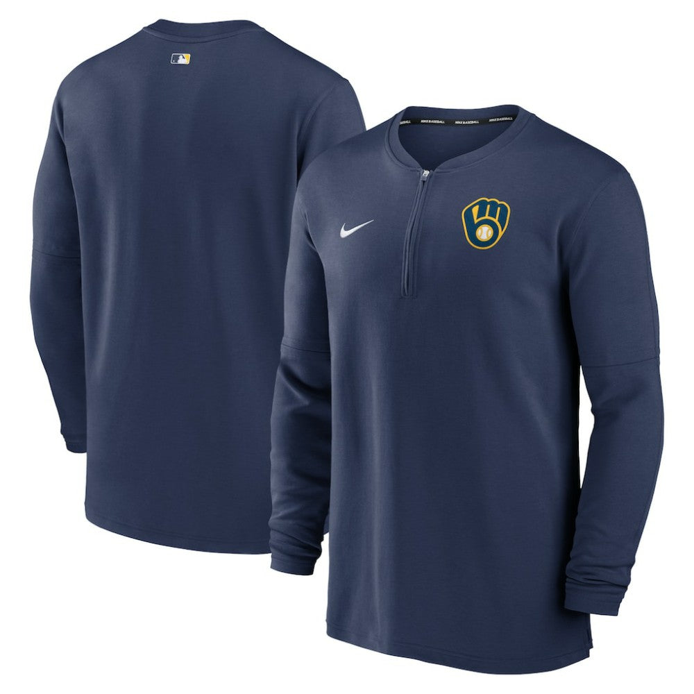 Milwaukee Brewers Nike Authentic Collection Game Time Performance Quarter-Zip Top Lifestyle