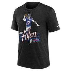 Josh Allen Buffalo Bills Player Graphic T-Shirt Heather Black - Nike