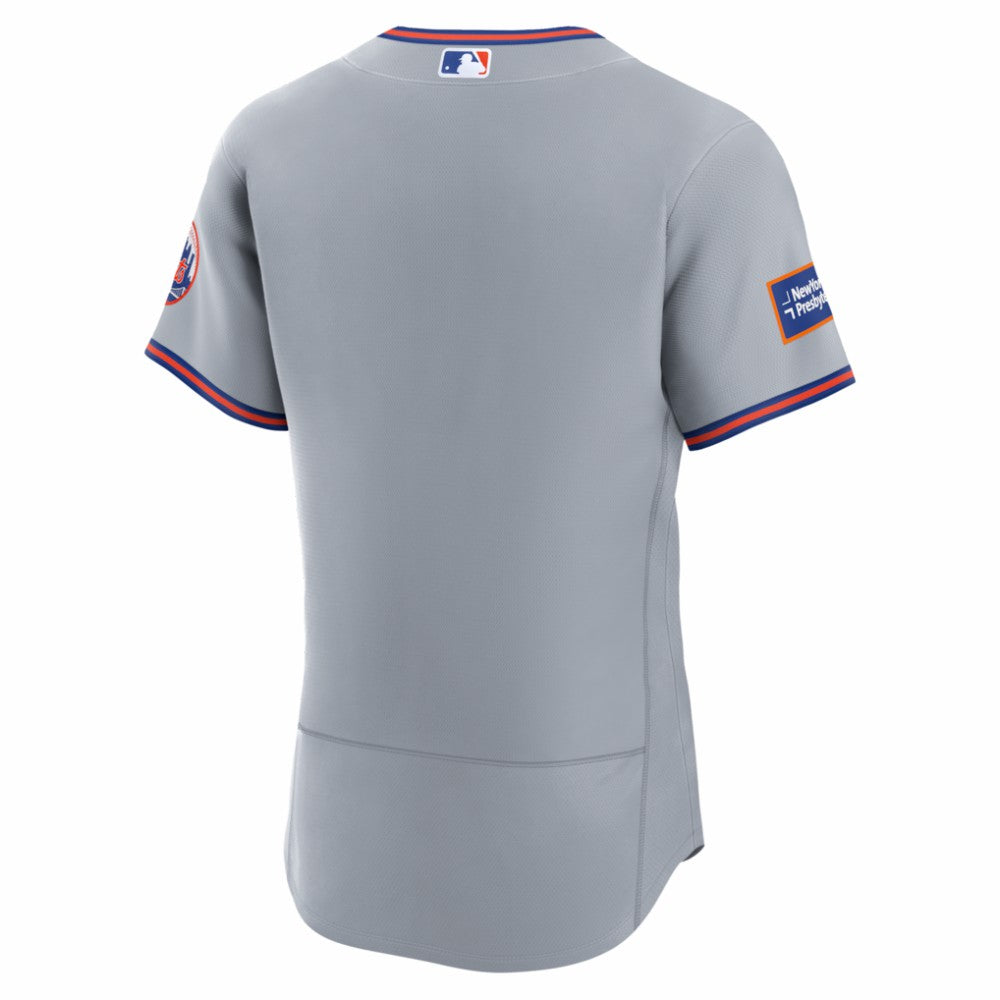 New York Mets Nike Road Sponsor Patch Authentic Jersey - Gray | MLB Jerseys