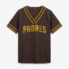 San Diego Padres Fanatics Women's Diva Race Ahead Raglan V-Neck T-Shirt Clearance