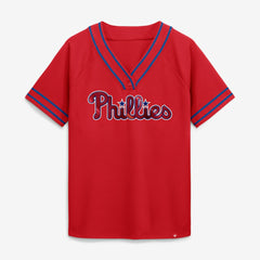 Philadelphia Phillies Fanatics Women's Diva Race Ahead Raglan V-Neck T-Shirt Near Me