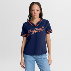 Detroit Tigers Fanatics Women's Diva Race Ahead Raglan V-Neck T-Shirt Sale