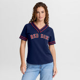 Boston Red Sox Fanatics Women's Diva Race Ahead Raglan V-Neck T-Shirt for sale