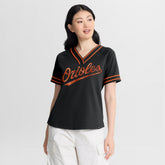 Baltimore Orioles Fanatics Women's Diva Race Ahead Raglan V-Neck T-Shirt Clearance