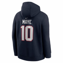 Drake Maye New England Patriots Player Name & Number Fleece Hoodie Navy - Nike
