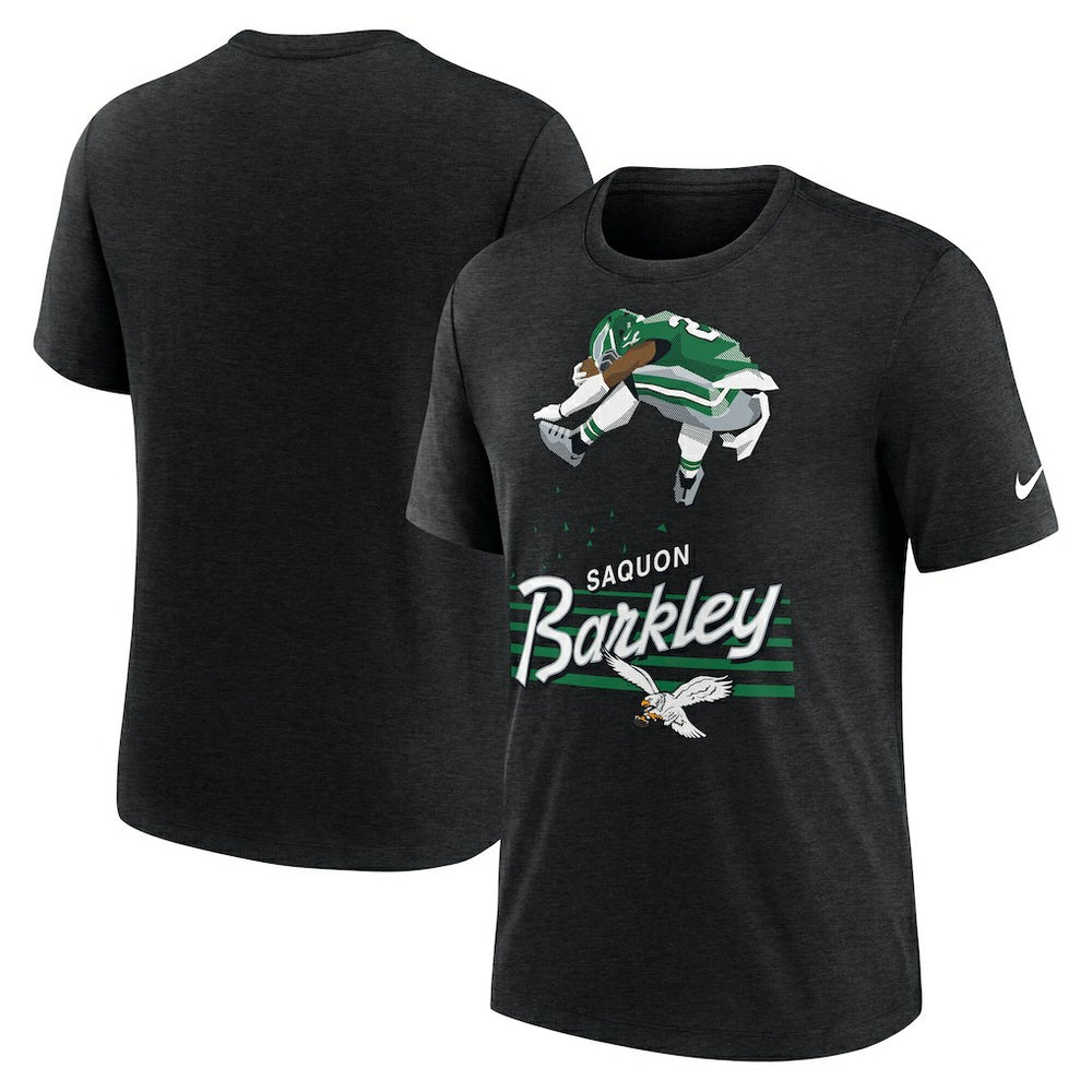 Saquon Barkley Philadelphia Eagles Player Graphic T-Shirt Heather Black - Nike