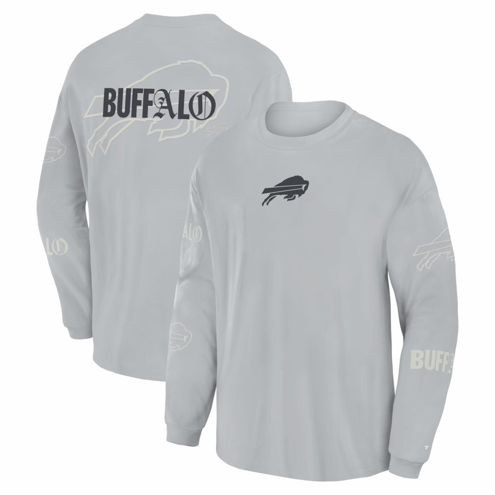 Buffalo Bills Oversized Type Play Long Sleeve T-Shirt Gray - Fanatics