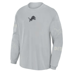 Detroit Lions Oversized Type Play Long Sleeve T-Shirt Gray - Fanatics