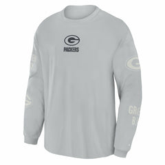 Green Bay Packers Oversized Type Play Long Sleeve T-Shirt Gray - Fanatics