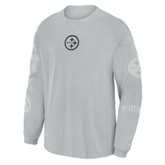 Pittsburgh Steelers Oversized Type Play Long Sleeve T-Shirt Gray - Fanatics