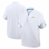 Los Angeles Chargers Sideline Short Sleeve Quarter-Zip Coach Jacket White - Nike