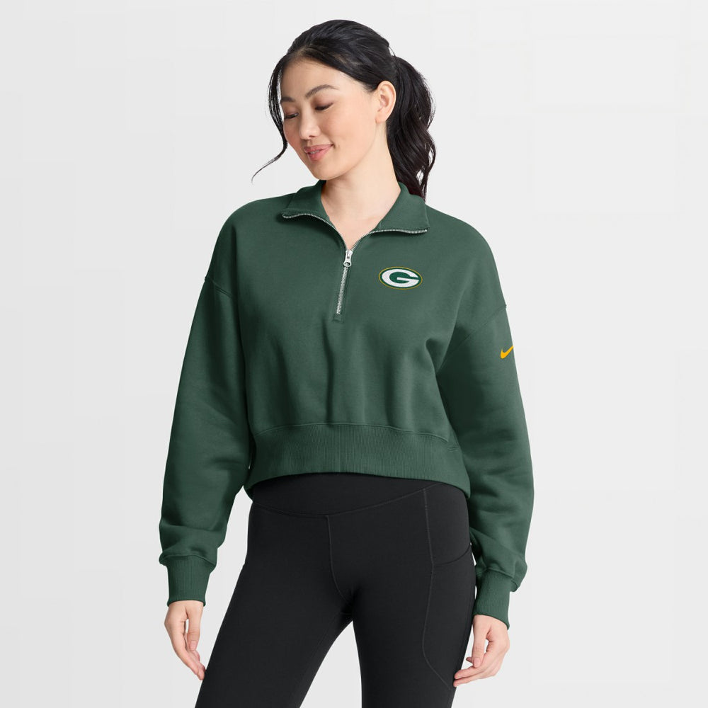 Green Bay Packers Women's Phoenix Fleece Quarter-Zip Sweatshirt Green - Nike