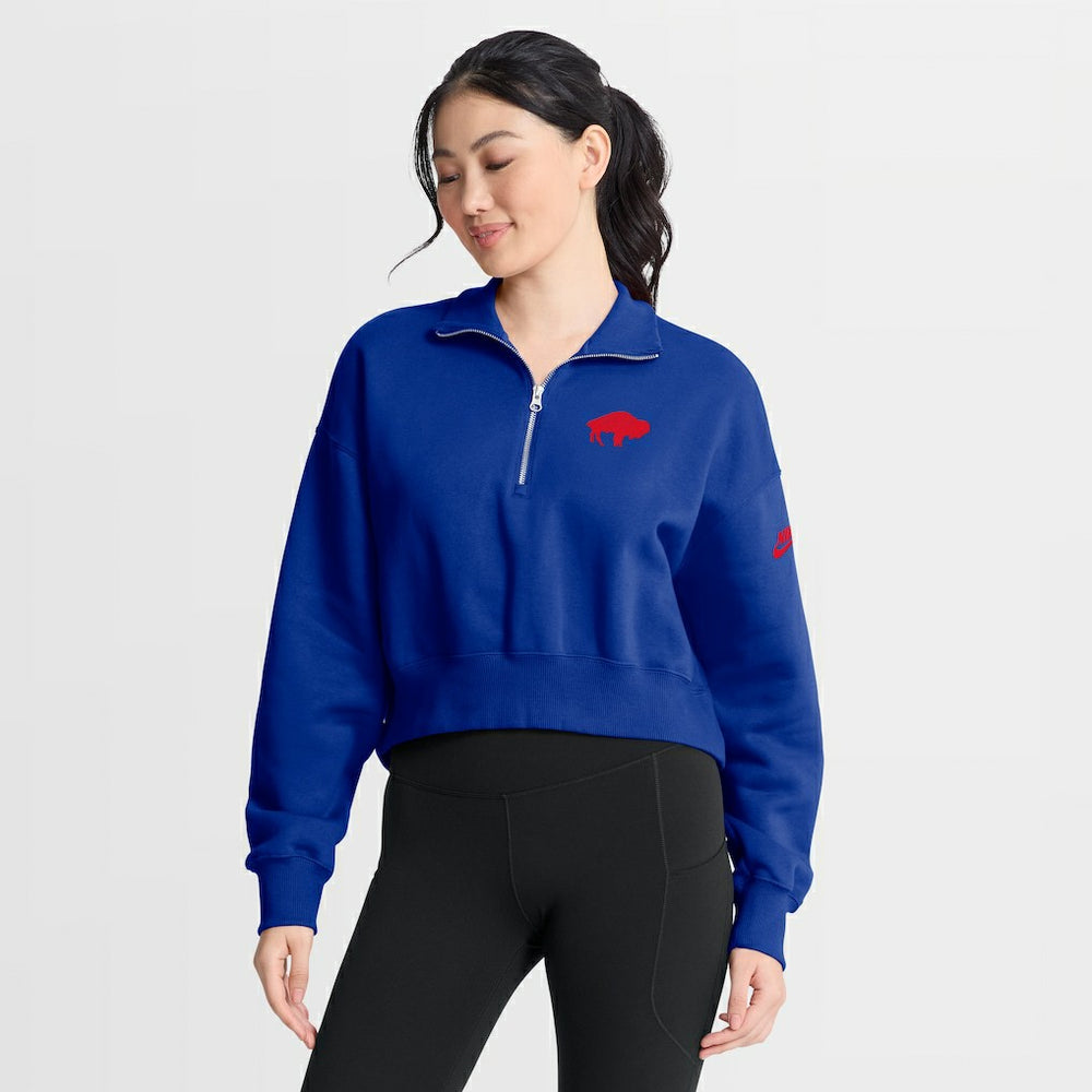 Buffalo Bills Women's Phoenix Fleece Quarter-Zip Sweatshirt Royal - Nike