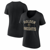 Vegas Golden Knights Logo Athletic Women's Arch Victory V-Neck T-Shirt Black