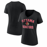 Ottawa Senators - Logo Athletic Women's Arch Victory V-Neck T-Shirt Black