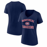 Montreal Canadiens - Logo Athletic Women's Arch Victory V-Neck T-Shirt Navy