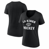 Los Angeles Kings - Logo Athletic Women's Arch Victory V-Neck T-Shirt Black